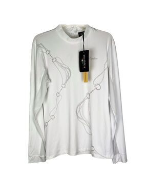 Equiline Nadia Equestrian Dressage White Long Sleeve Horse Show Shirt XXL